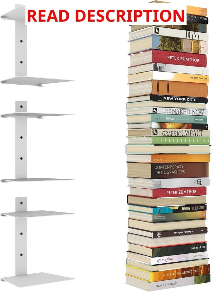 Mefirt Invisible Floating Bookshelves 6 Tier