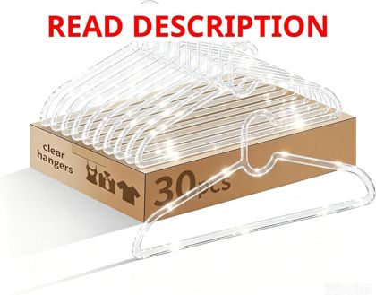Clothes Hangers 16" Clear Hangar 10 Pack