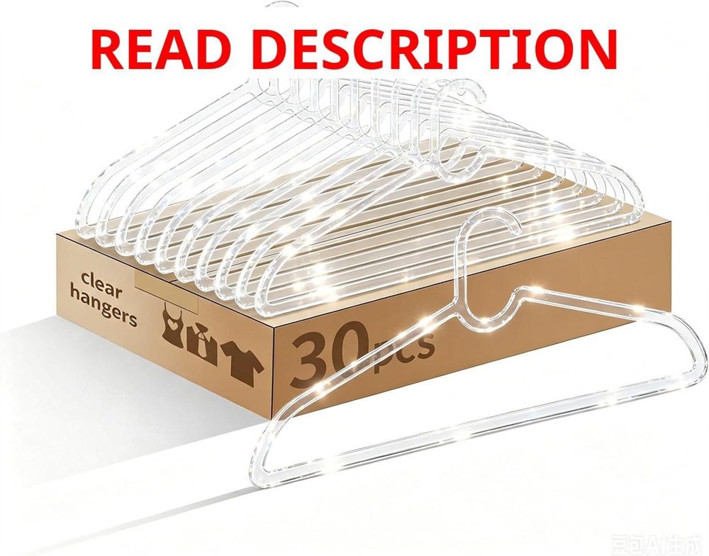 Clothes Hangers 10 Pack 16" Clear Hangar
