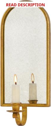 NIKKY HOME Vintage Gold Candle Sconce Mirror