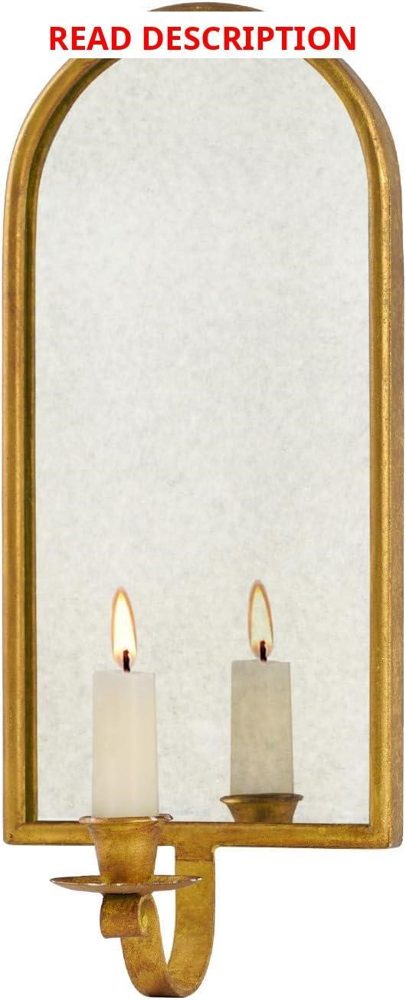 NIKKY HOME Vintage Gold Candle Sconce Mirror