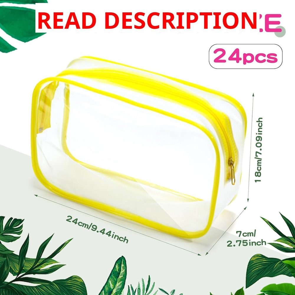Weewooday 12 Pcs Clear Cosmetic Bags