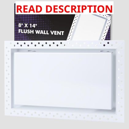 Flush Wall Vent 8x14 White AC Vent Cover