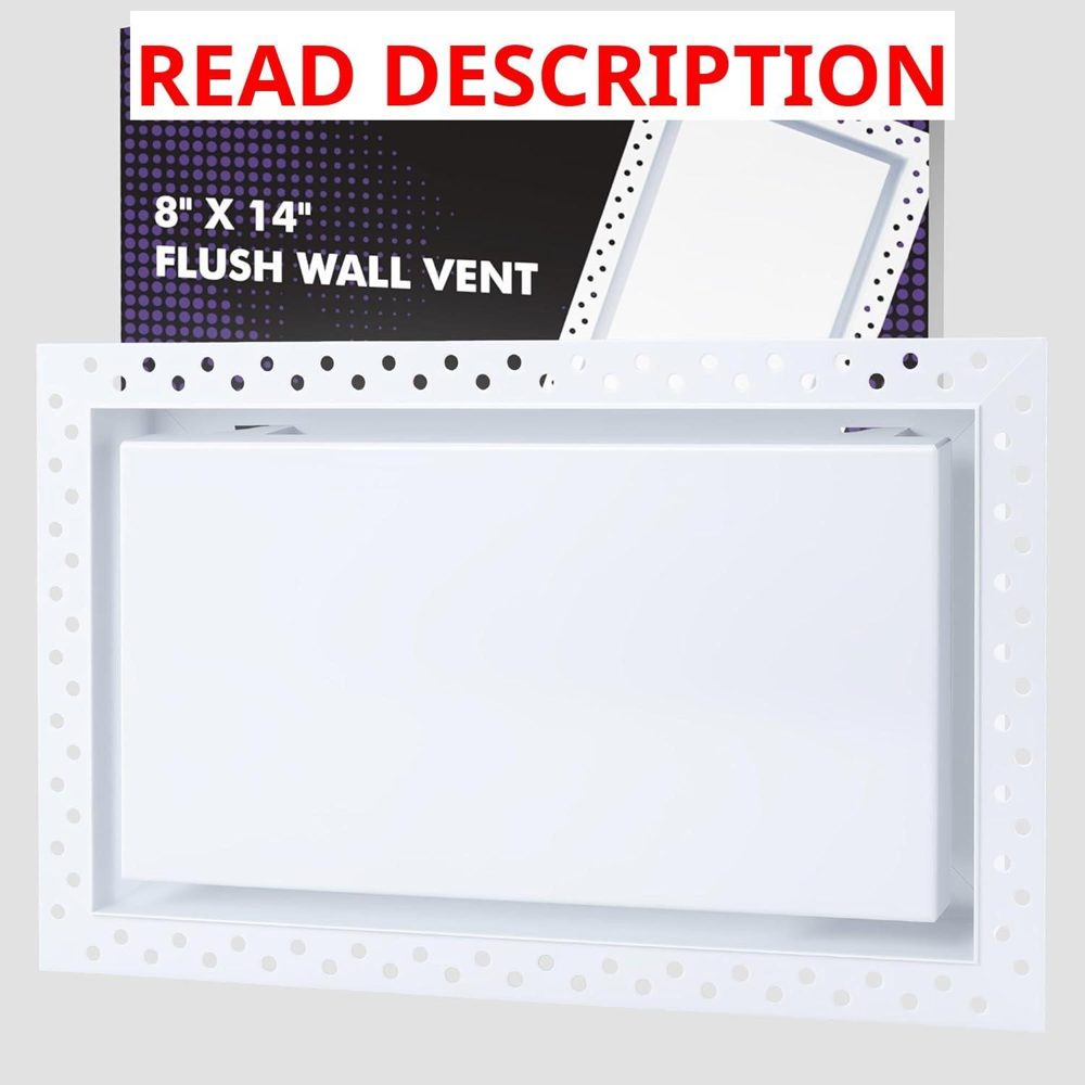 Flush Wall Vent 8x14 White AC Vent Cover