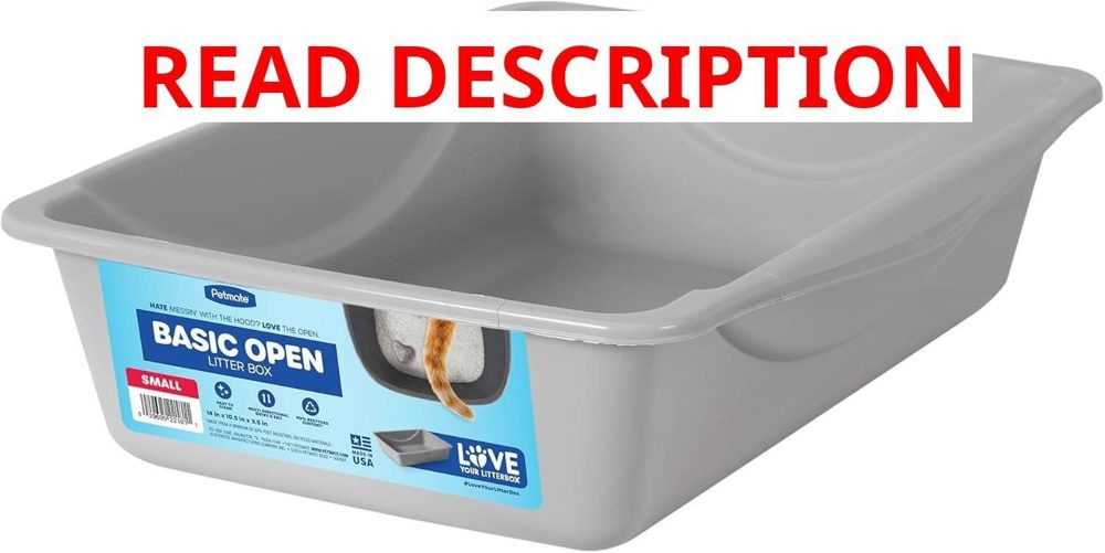Petmate Basic Open Cat Litter Pan Gray