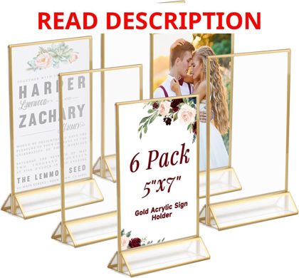 5x7 Acrylic Sign Holder with Gold Borders (6)