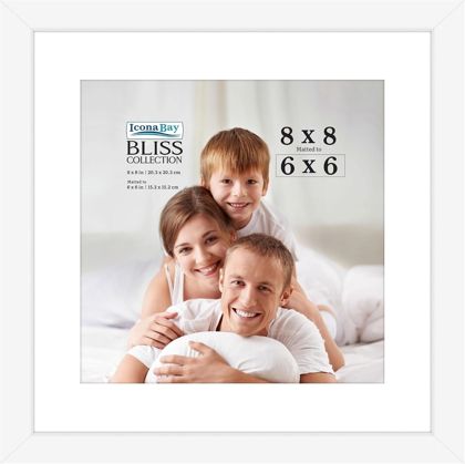 8x8 Mat to 6x6 White Frame - Engineered Wood
