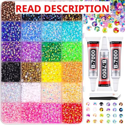 Resin Jelly Rhinestones 4mm Gems Set with Glue