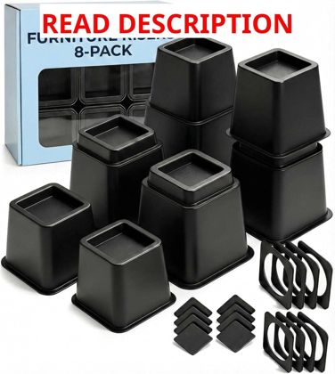 Bed Risers - Adjustable Furniture Risers (3")