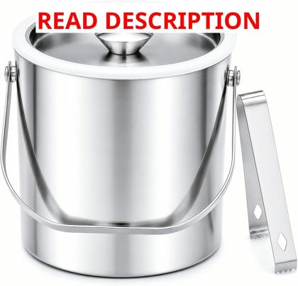 3L Stainless Steel Ice Bucket with Lid & Tongs