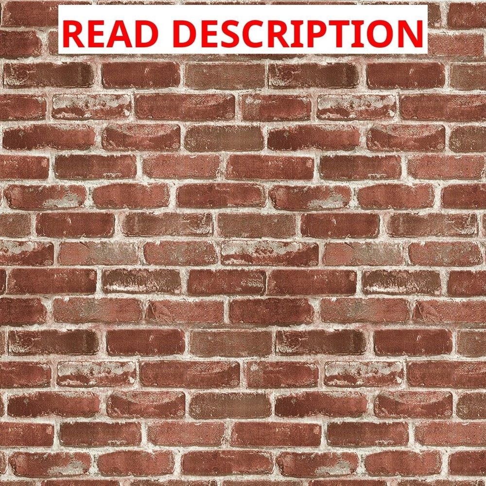 Hopeak Red Brick Wallpaper 17.5x118"