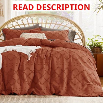 Bedsure Terracotta Boho Duvet King Embroidery