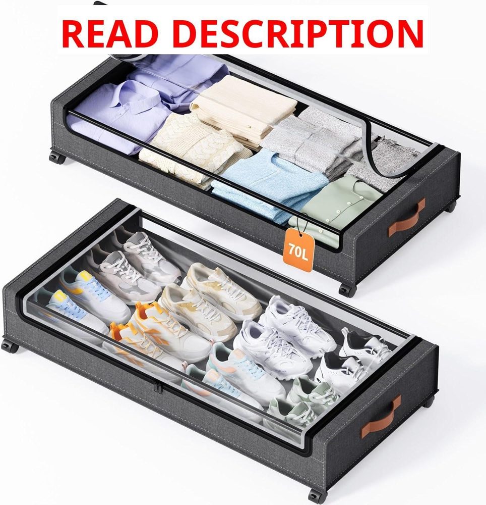 Yecaye 70L Under Bed Storage 2-Pack