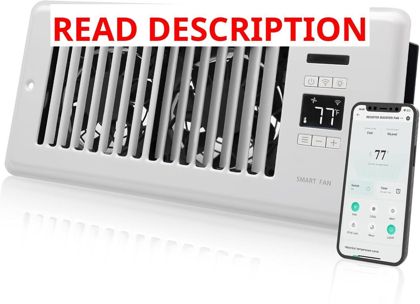 Howeall Quiet Register Booster Fan 4"x10"