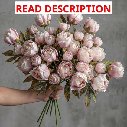 Thiccywoov Faux Silk Peony Flowers 12 Pcs