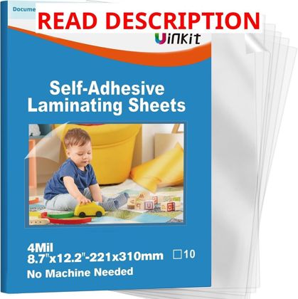 Uinkit 4mil Self-Adhesive Laminating Sheets