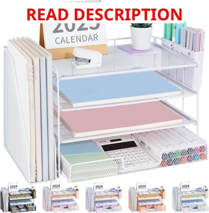 OPNICE 4-Tier Desk Organizer with Drawer