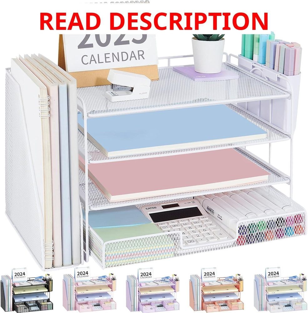 OPNICE 4-Tier Desk Organizer with Drawer