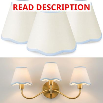 VIHOSE 3-Pack Lamp Shade Blue Edge