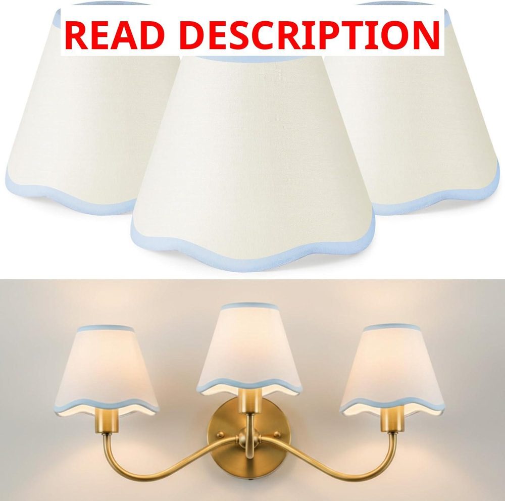VIHOSE 3-Pack Lamp Shade Blue Edge