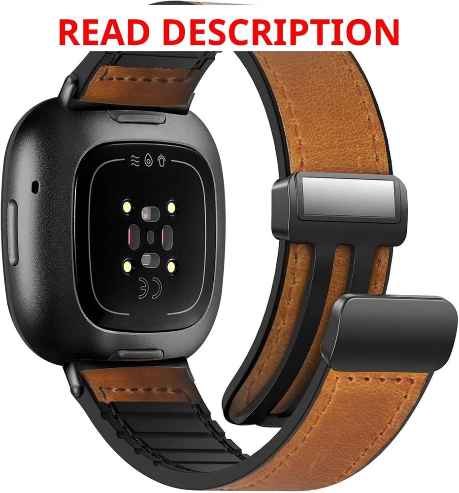 Magnetic Leather Band for Fitbit Versa/Sense