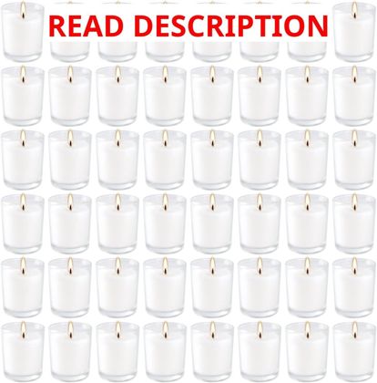 YOROXRG 48 White Unscented Votive Candles