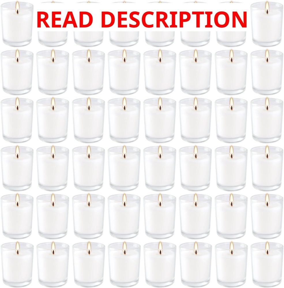 YOROXRG 48 White Unscented Votive Candles