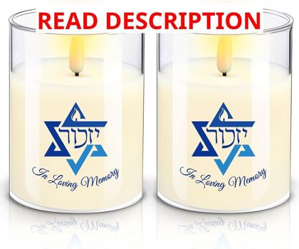 2 Pcs Electric Memorial Candle LED Yahrzeit