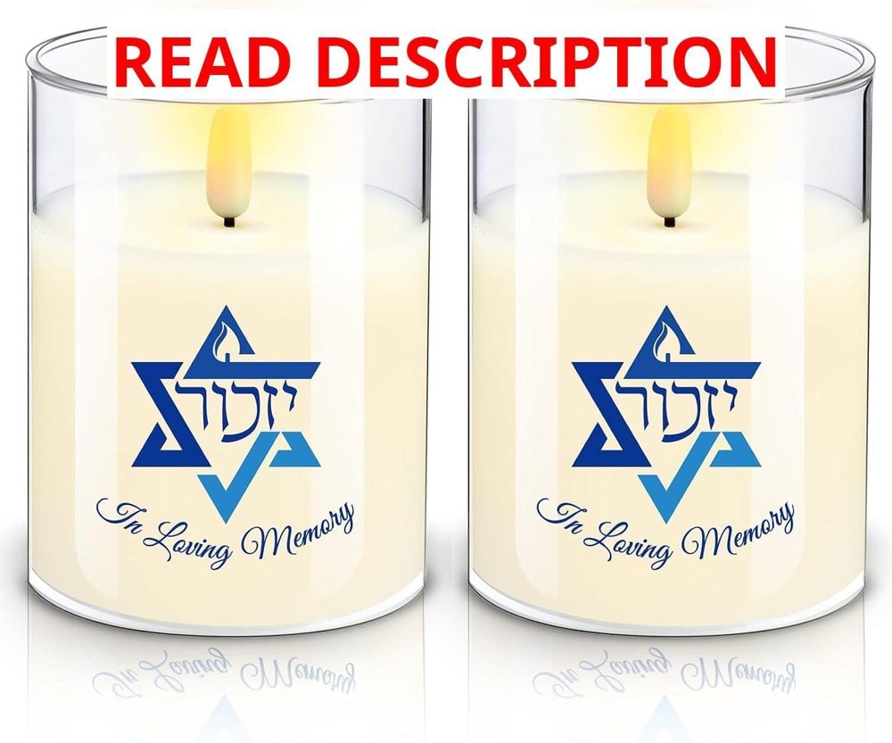 2 Pcs Electric Memorial Candle LED Yahrzeit