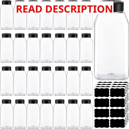 Mifoci 28 Pack 16 oz Black Spice Jars with Cap