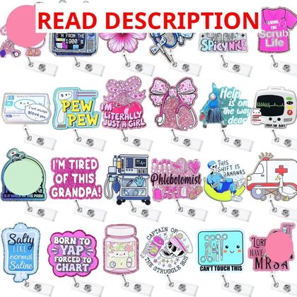 Nurse Badge Reels Bulk Retractable Clip Set