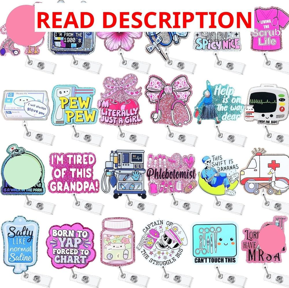 Nurse Badge Reels Bulk Retractable Clip Set