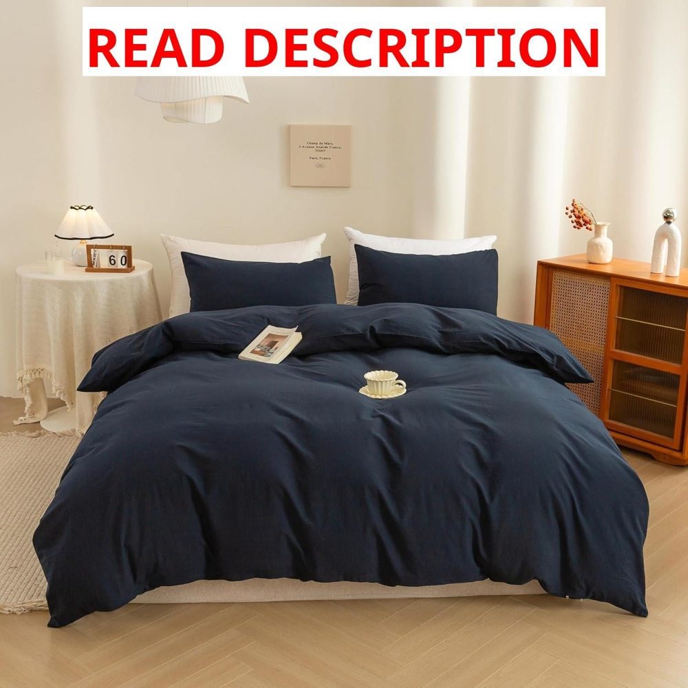 ECOCOTT Navy Blue Duvet Cover Twin 68x90