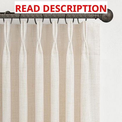 Pinch Pleated Linen Curtains 96" Long Cream