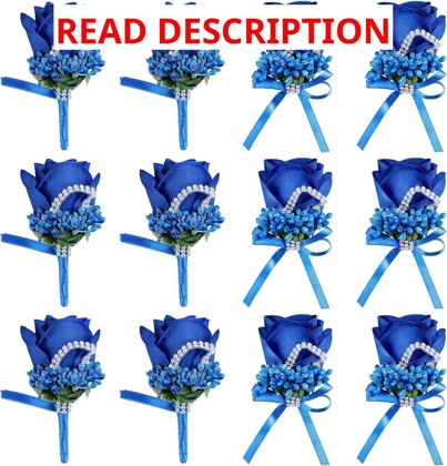 Giegxin 12 Pcs Corsage & Boutonniere Blue