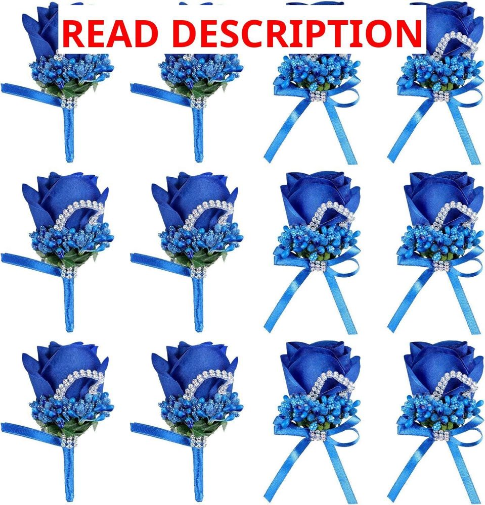 Giegxin 12 Pcs Corsage & Boutonniere Blue