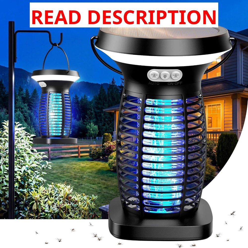 Solar Bug Zapper: Outdoor & Indoor Mosquitoes