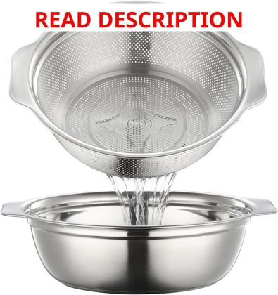 Stainless Steel Colander 2-Quart with Bowl