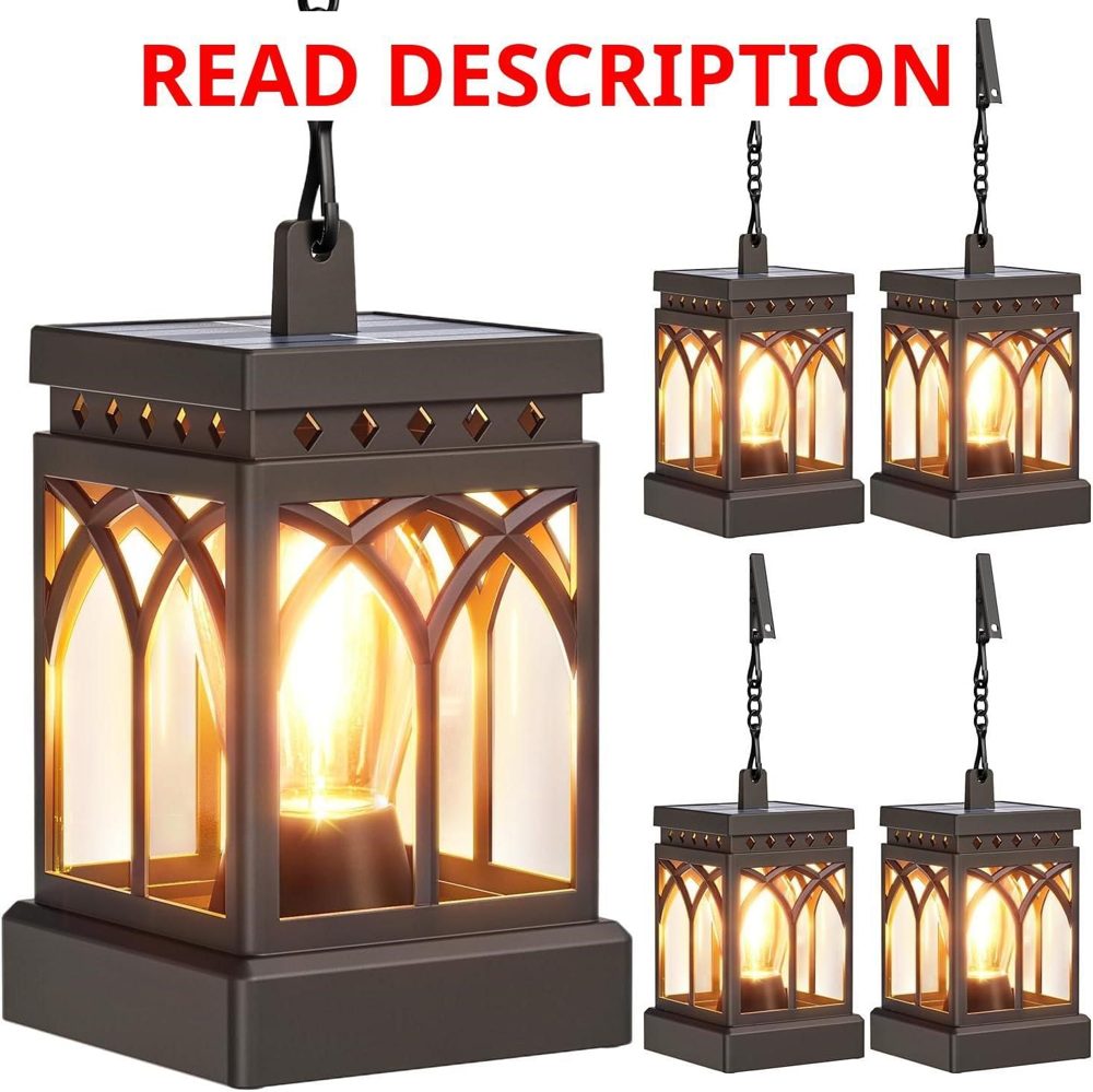 KOOPER 4 Pack Solar Lanterns Auto On/Off