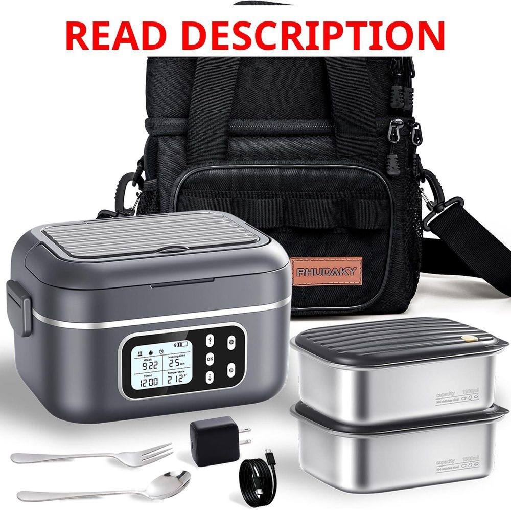 27000mAh Cordless Heated Lunch Box 2x6.3 cups