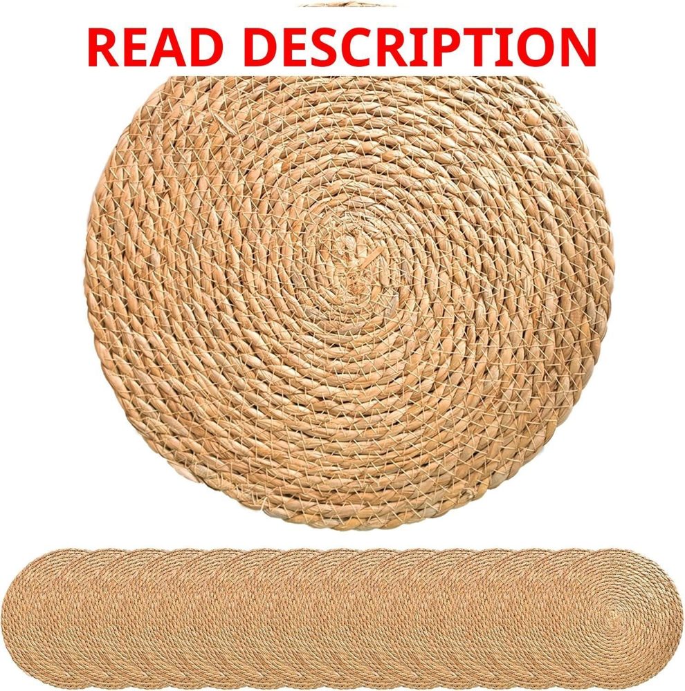 13-Inch Round Woven Placemats Set of 15