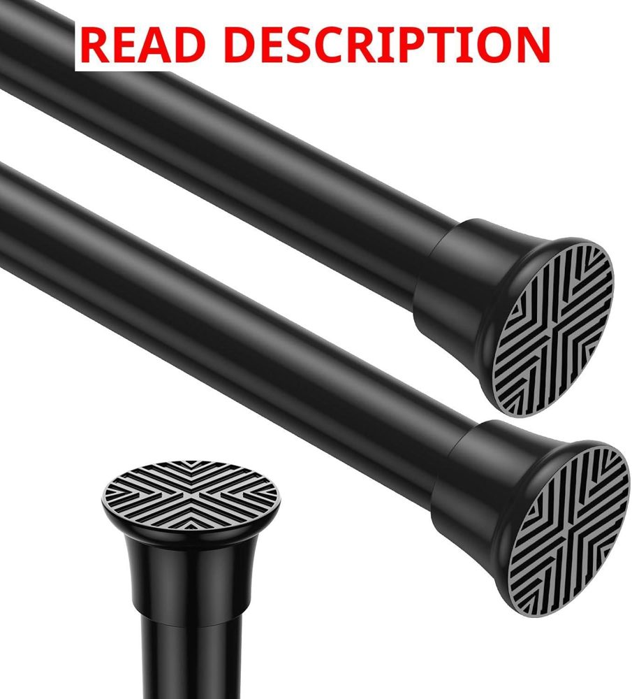 2-pack Spring Tension Rods 18-36" Black
