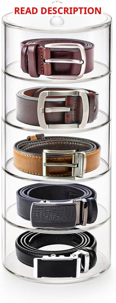 ZENFUN 5-Layer Belt Organizer Clear Box