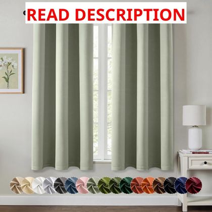 MIULEE Blackout Curtains 2 Panels 40x63 Sage