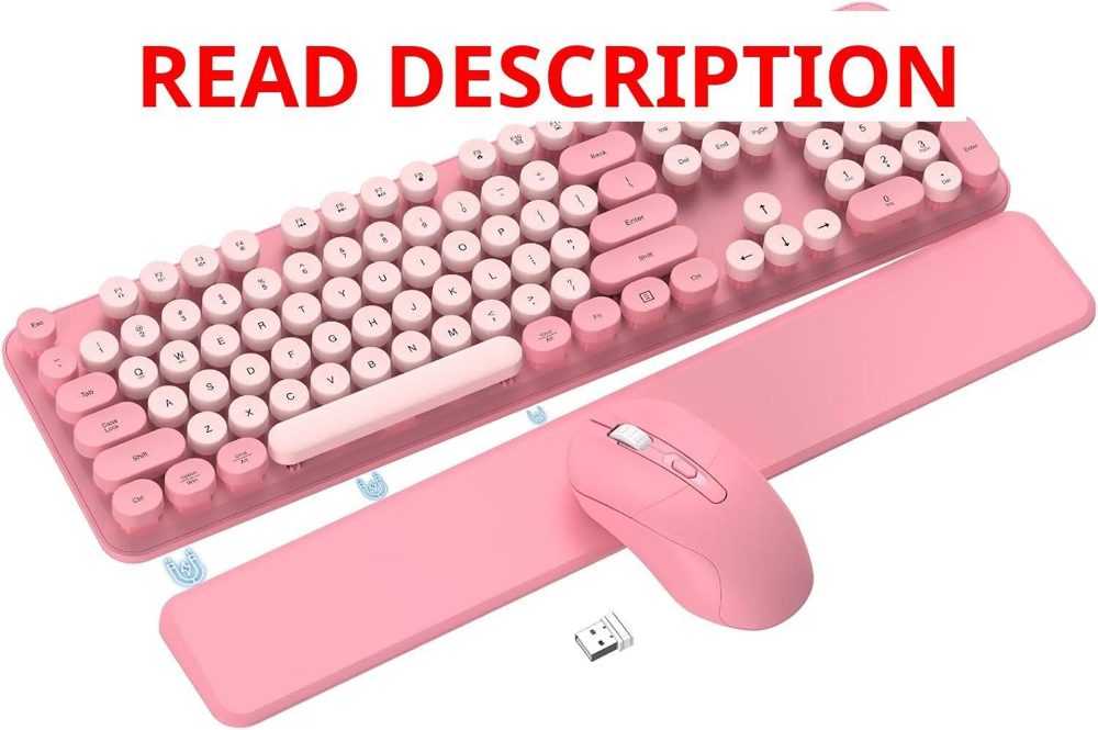 Pink Wireless Keyboard & Mouse Combo