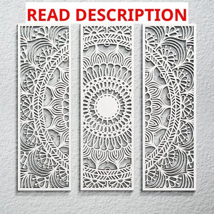 Blulu 3pcs Mandala Wood Wall Art Set