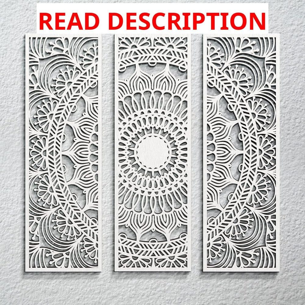 Blulu 3pcs Mandala Wood Wall Art Set