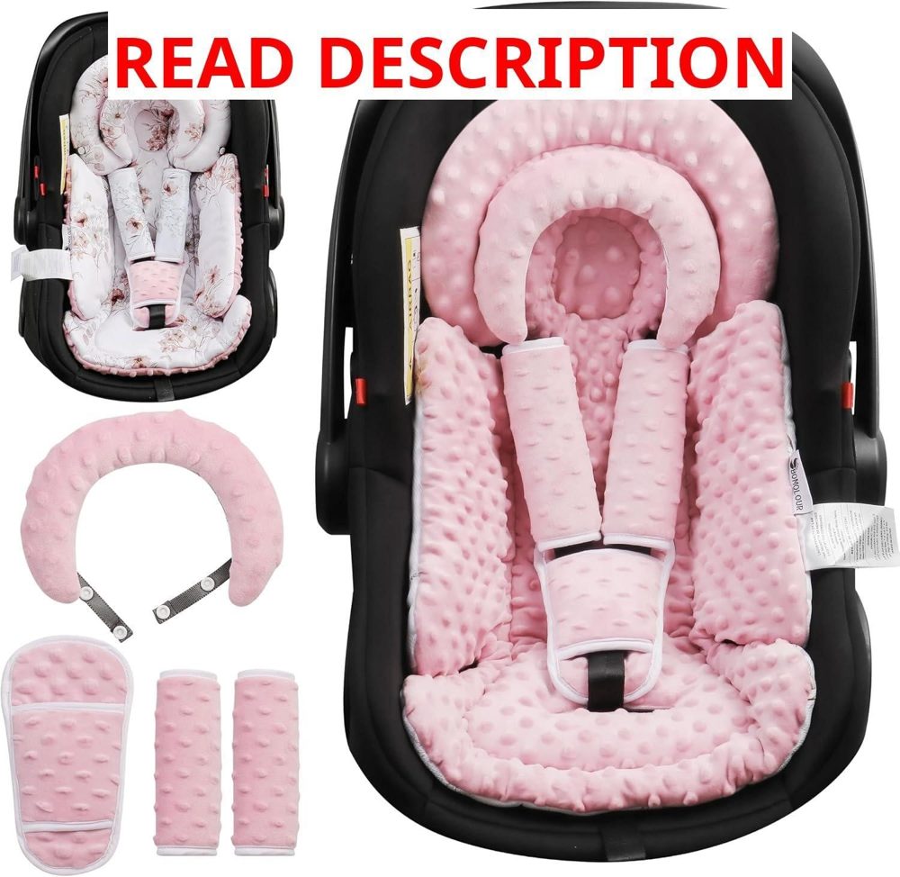 BOMOLOUR Infant Car Seat Insert Pink