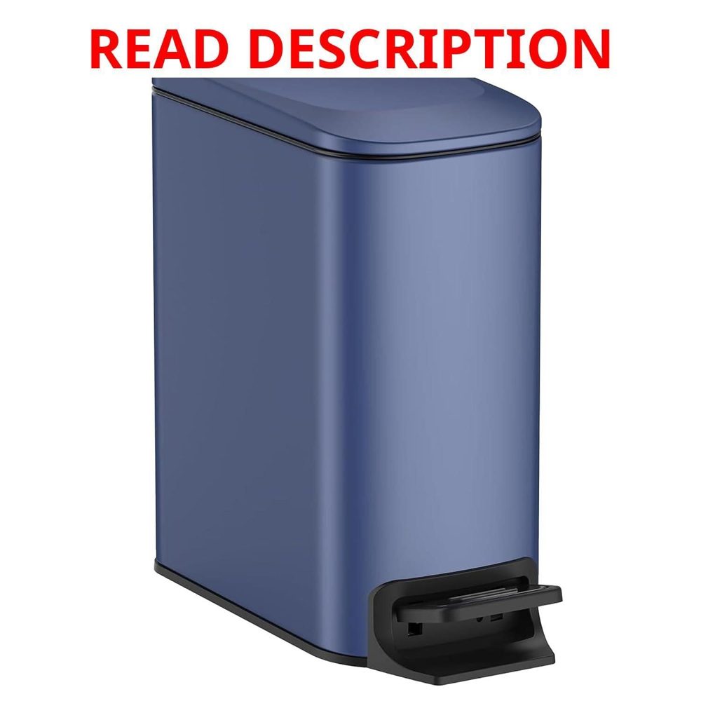 TIPGO Small Bathroom Trash Can Navy Blue