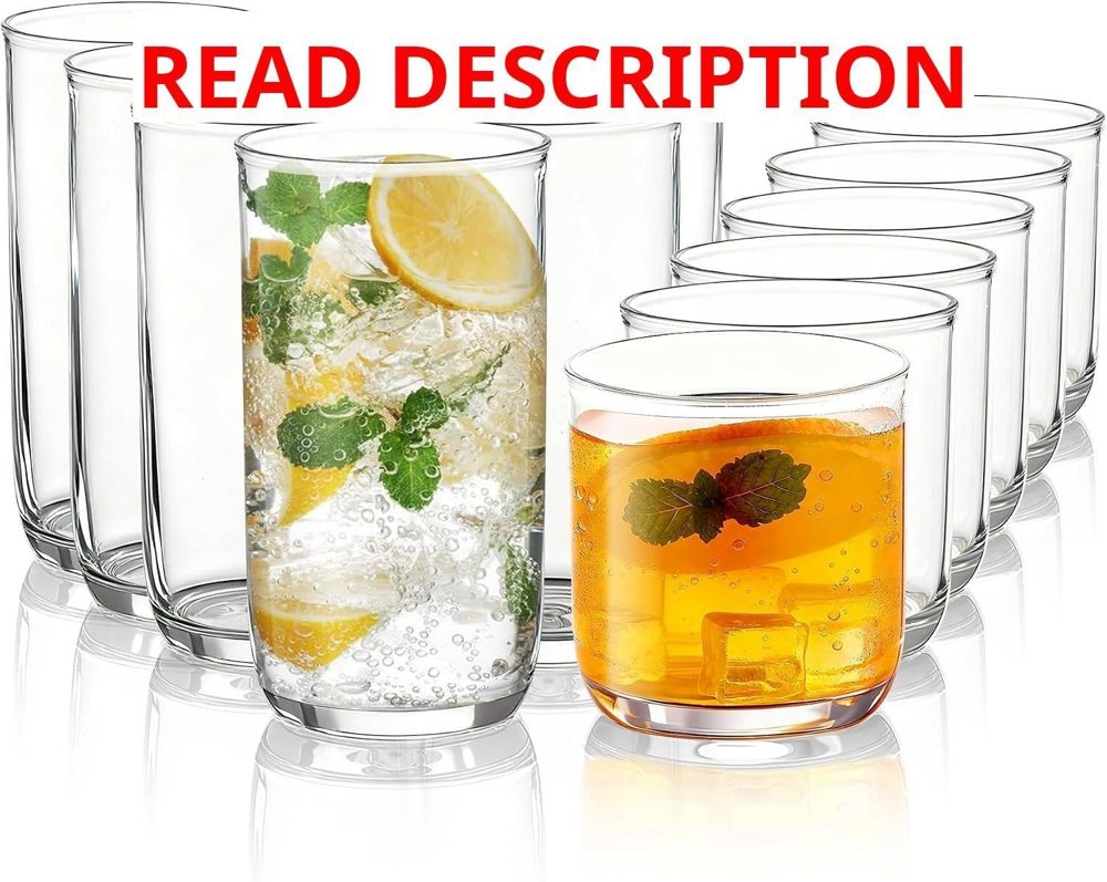 Kyraton 12x 14oz PET Highball Glasses Set